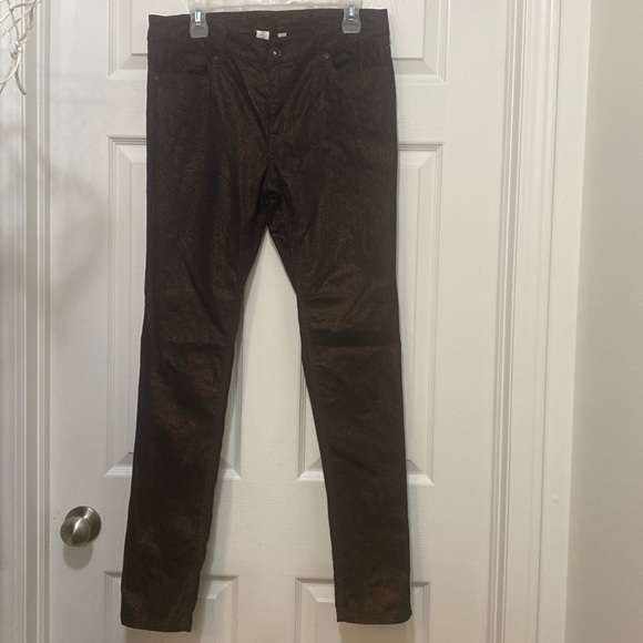Pre❤️ Tristan Metallic Brown Straight Leg Pants - Picture 1 of 13